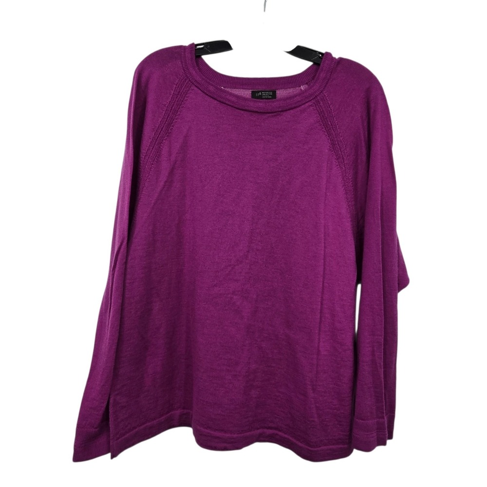 J. Jill Wearever Collection Washable Merino Wool Sweater Womens L Purple Pink